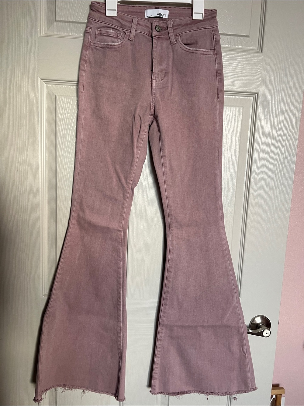 Vervet High Rise Flare Jeans - Pink - Size 24